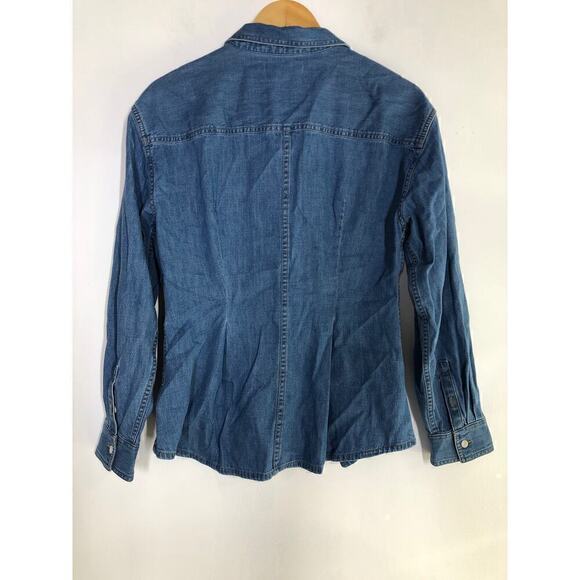 Madewell Chambray Top  Denim Darted Button Up Shirt Winnset Wash Blue NWT Small - Picture 7 of 12